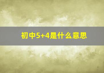 初中5+4是什么意思