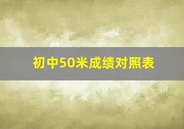 初中50米成绩对照表