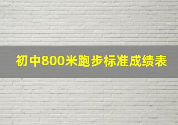 初中800米跑步标准成绩表