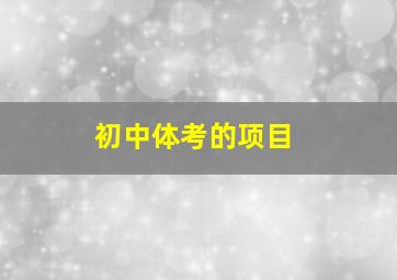 初中体考的项目