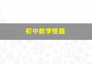 初中数学怪题