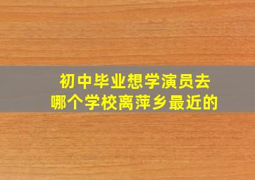 初中毕业想学演员去哪个学校离萍乡最近的