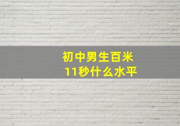 初中男生百米11秒什么水平