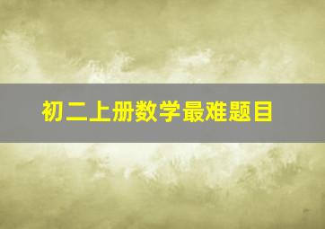 初二上册数学最难题目