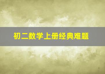 初二数学上册经典难题