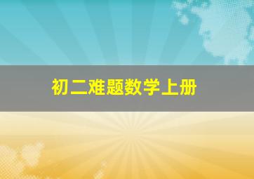 初二难题数学上册