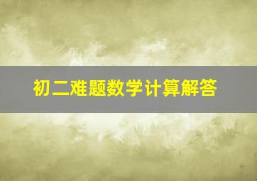 初二难题数学计算解答