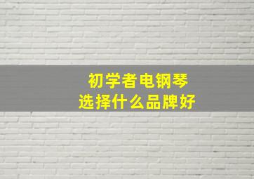 初学者电钢琴选择什么品牌好