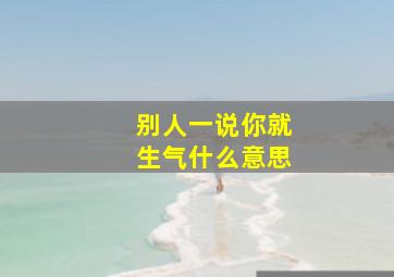 别人一说你就生气什么意思