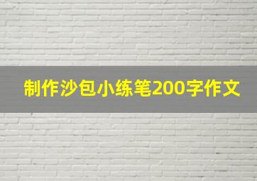 制作沙包小练笔200字作文