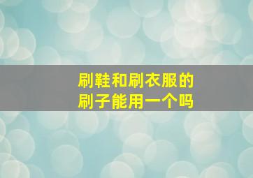 刷鞋和刷衣服的刷子能用一个吗