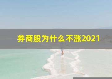 券商股为什么不涨2021