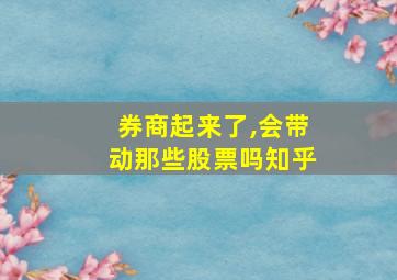 券商起来了,会带动那些股票吗知乎