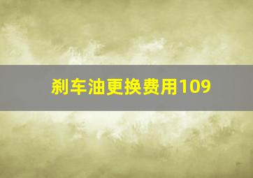 刹车油更换费用109