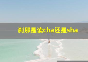 刹那是读cha还是sha