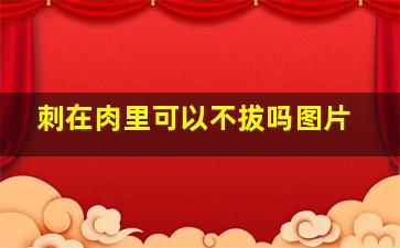 刺在肉里可以不拔吗图片