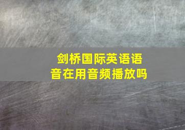 剑桥国际英语语音在用音频播放吗