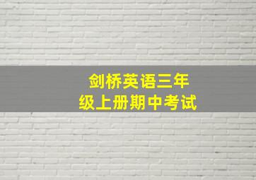 剑桥英语三年级上册期中考试