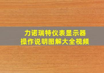 力诺瑞特仪表显示器操作说明图解大全视频