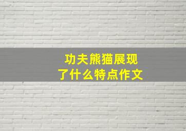 功夫熊猫展现了什么特点作文