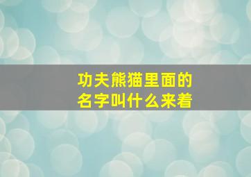 功夫熊猫里面的名字叫什么来着