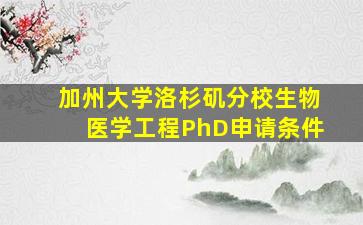 加州大学洛杉矶分校生物医学工程PhD申请条件