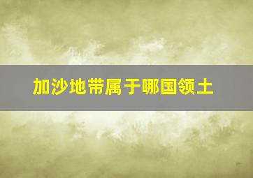 加沙地带属于哪国领土