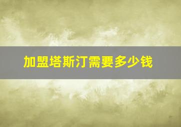 加盟塔斯汀需要多少钱