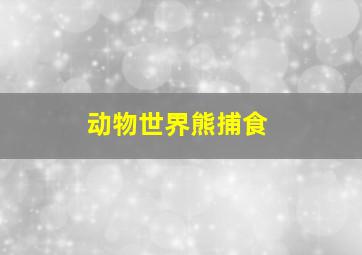 动物世界熊捕食