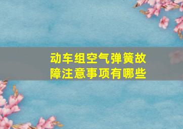 动车组空气弹簧故障注意事项有哪些