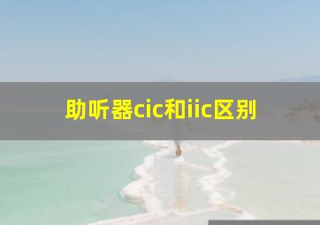 助听器cic和iic区别