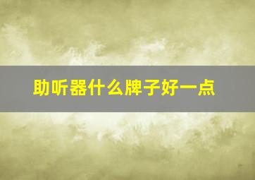 助听器什么牌子好一点