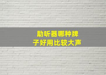 助听器哪种牌子好用比较大声