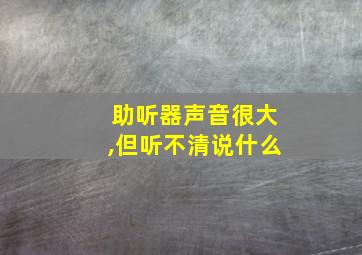 助听器声音很大,但听不清说什么