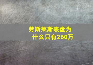 劳斯莱斯表盘为什么只有260万