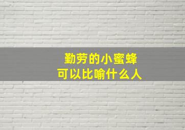 勤劳的小蜜蜂可以比喻什么人