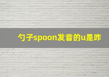 勺子spoon发音的u是咋