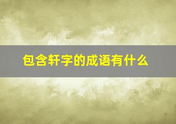 包含轩字的成语有什么