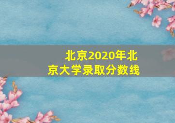 北京2020年北京大学录取分数线