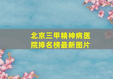 北京三甲精神病医院排名榜最新图片