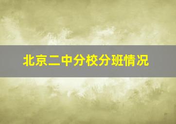 北京二中分校分班情况