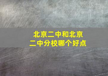 北京二中和北京二中分校哪个好点