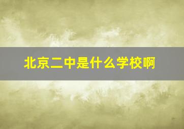 北京二中是什么学校啊