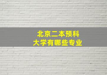 北京二本预科大学有哪些专业