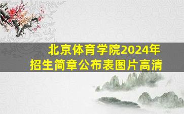 北京体育学院2024年招生简章公布表图片高清