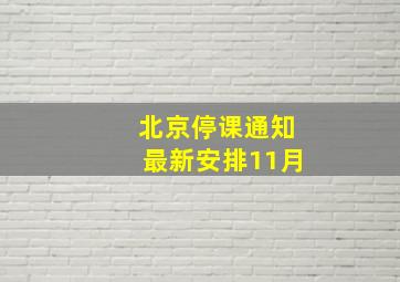 北京停课通知最新安排11月