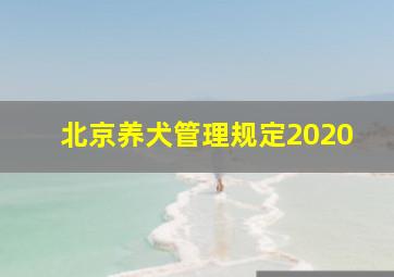 北京养犬管理规定2020