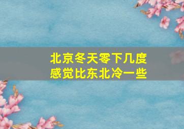 北京冬天零下几度感觉比东北冷一些