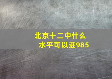 北京十二中什么水平可以进985