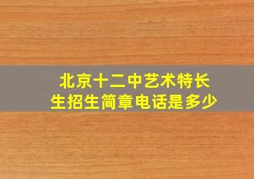 北京十二中艺术特长生招生简章电话是多少